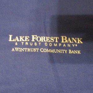 Lake Forest Bank & Trust Wintrust Community Blue Graphic Double Sided Tee Shirt